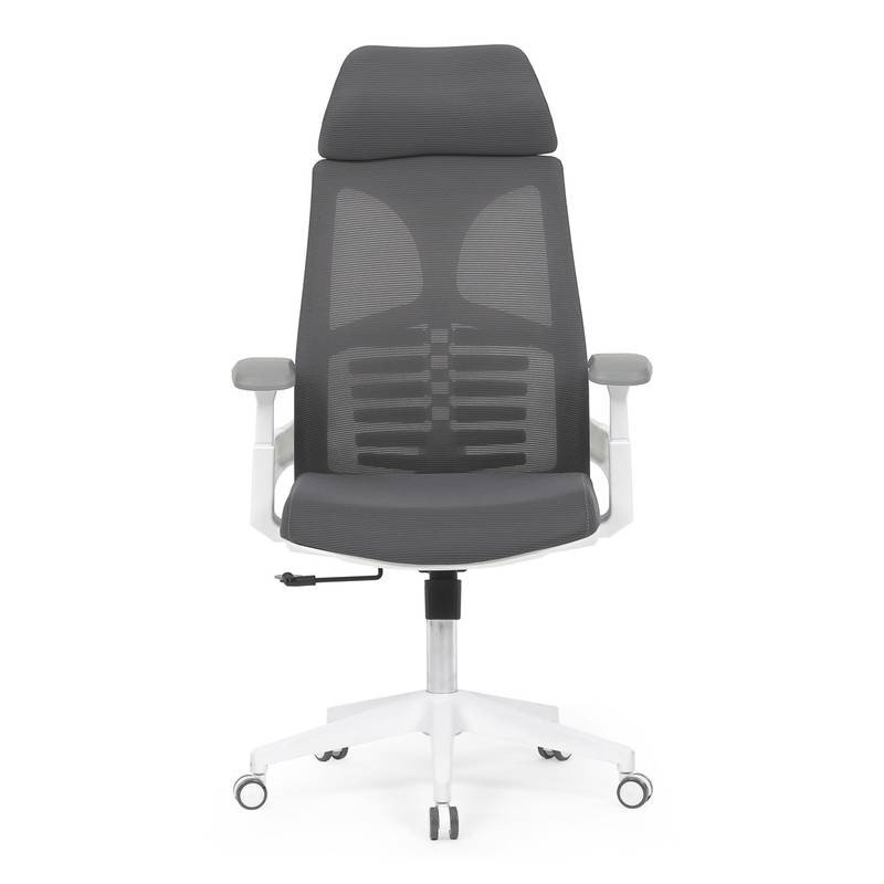 Autronic - Židle kancelářská, tmavě šedá síťovina MESH, bílý plast, plastový kříž - KA-S247 WT AKCE