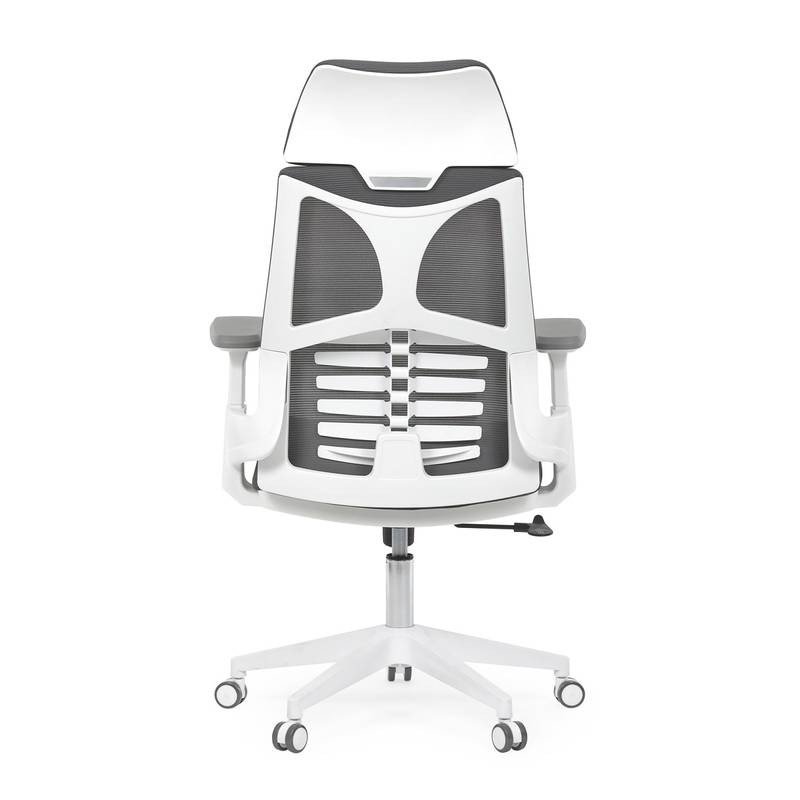 Autronic - Židle kancelářská, tmavě šedá síťovina MESH, bílý plast, plastový kříž - KA-S247 WT AKCE