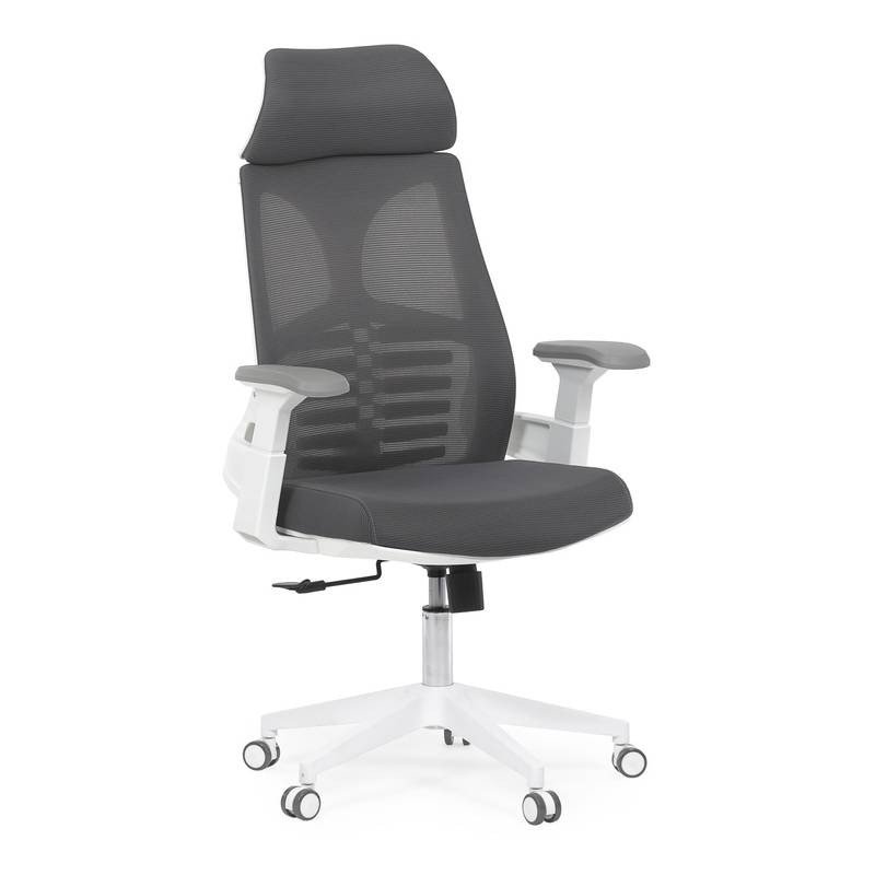 Autronic - Židle kancelářská, tmavě šedá síťovina MESH, bílý plast, plastový kříž - KA-S247 WT AKCE