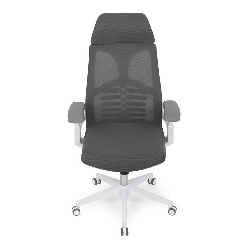 Autronic - Židle kancelářská, tmavě šedá síťovina MESH, bílý plast, plastový kříž - KA-S247 WT AKCE