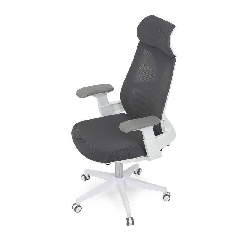 Autronic - Židle kancelářská, tmavě šedá síťovina MESH, bílý plast, plastový kříž - KA-S247 WT AKCE