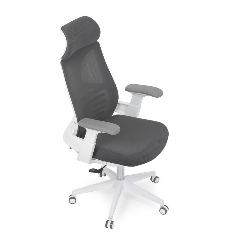 Autronic - Židle kancelářská, tmavě šedá síťovina MESH, bílý plast, plastový kříž - KA-S247 WT AKCE