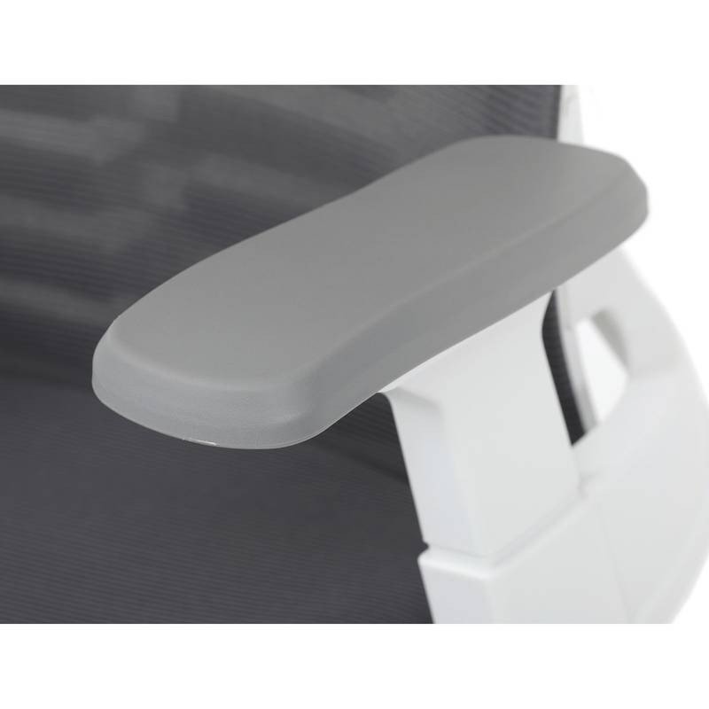 Autronic - Židle kancelářská, tmavě šedá síťovina MESH, bílý plast, plastový kříž - KA-S247 WT AKCE