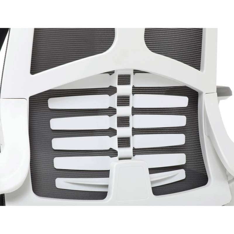 Autronic - Židle kancelářská, tmavě šedá síťovina MESH, bílý plast, plastový kříž - KA-S247 WT AKCE