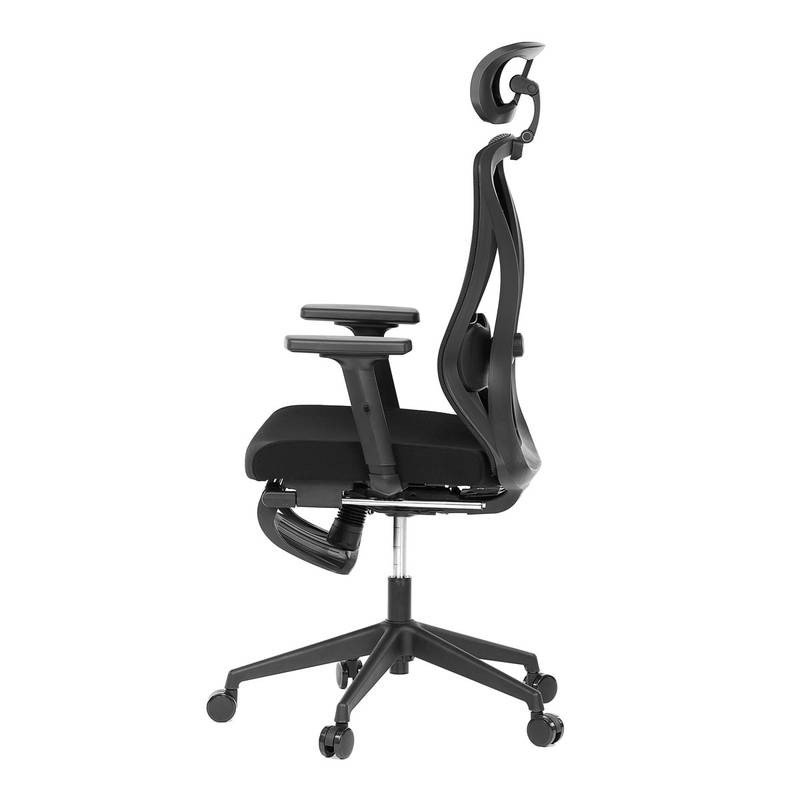 Autronic - Kancelářská židle, černá MESH, plastový kříž, opěrka nohou, posuvný sedák, 2D područky - KA-S257 BK AKC