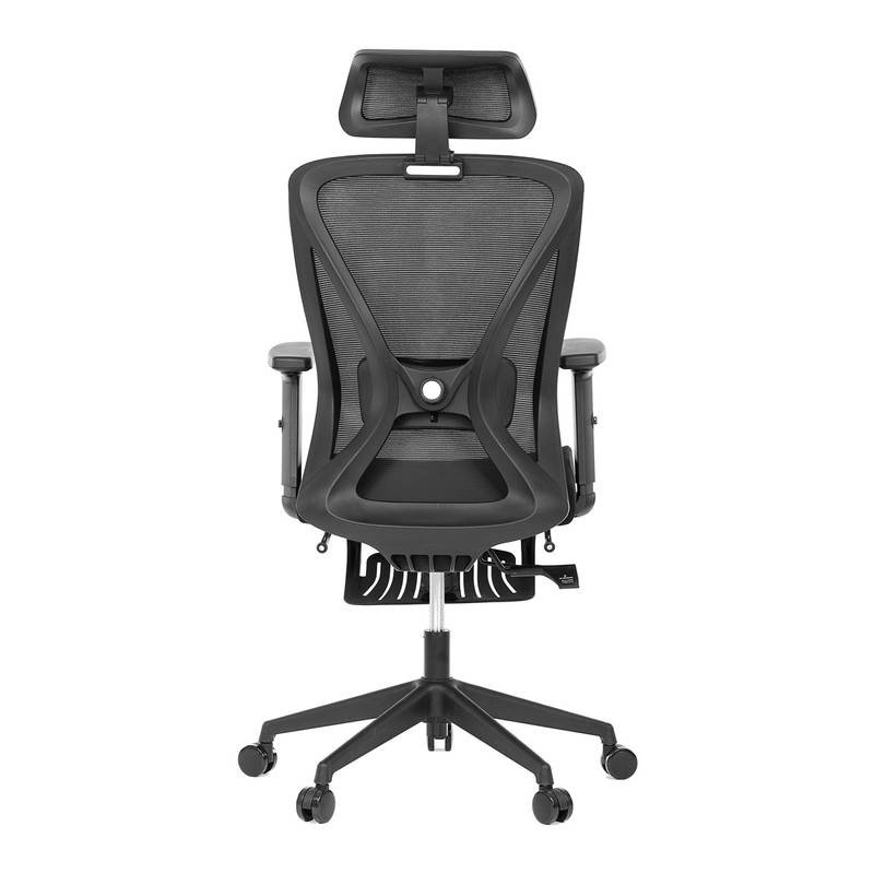Autronic - Kancelářská židle, černá MESH, plastový kříž, opěrka nohou, posuvný sedák, 2D područky - KA-S257 BK AKC