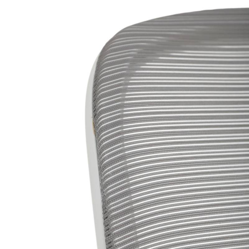 Autronic - Židle kancelářská, bílý plast, šedý MESH a červená látka, plastový kříž, houpací mechanismus. - KA-S4