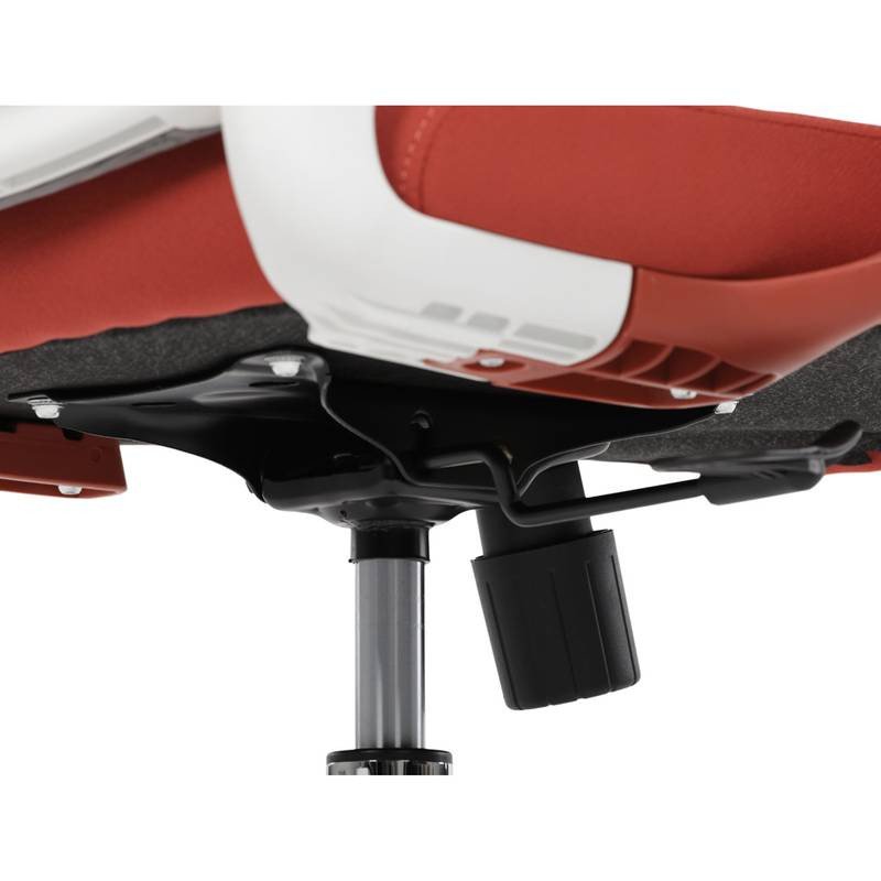 Autronic - Židle kancelářská, bílý plast, šedý MESH a červená látka, plastový kříž, houpací mechanismus. - KA-S4