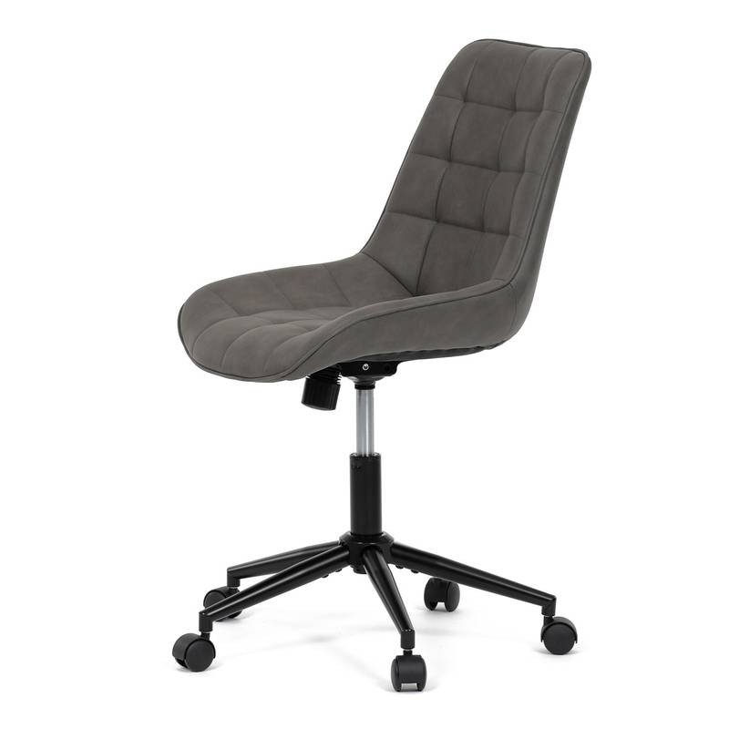 Autronic - Židle kancelářská, šedá látka v dekoru broušené kůže, černý kovový kříž - KA-V3120 GREY3 AKCE