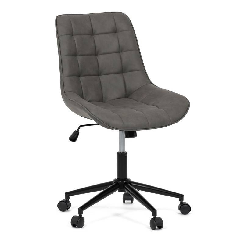Autronic - Židle kancelářská, šedá látka v dekoru broušené kůže, černý kovový kříž - KA-V3120 GREY3 AKCE