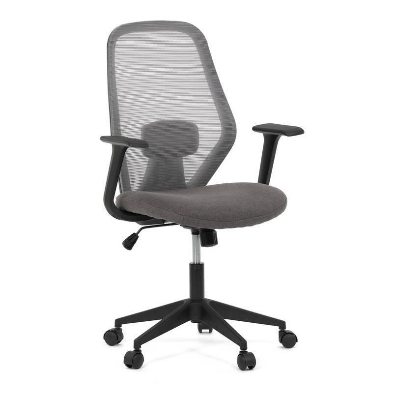 Autronic - Židle kancelářská, látka šedá, houpací mechanismus, kolečka pro tvrdé povrchy - KA-V3149 GREY AKCE