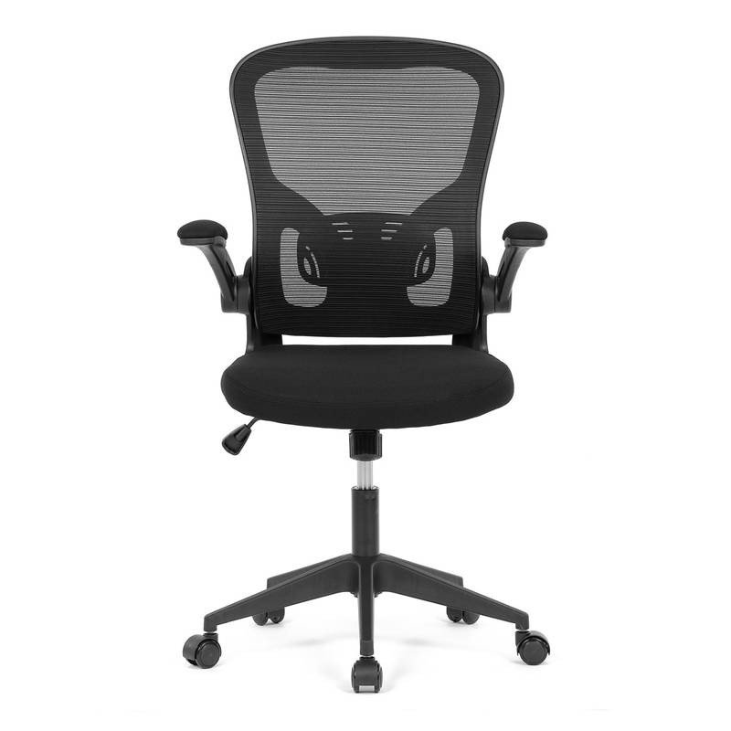 Autronic - Kancelářská židle, černý plast, černá látka, sklápěcí područky, kolečka pro tvrdé podlahy - KA-V317 BK