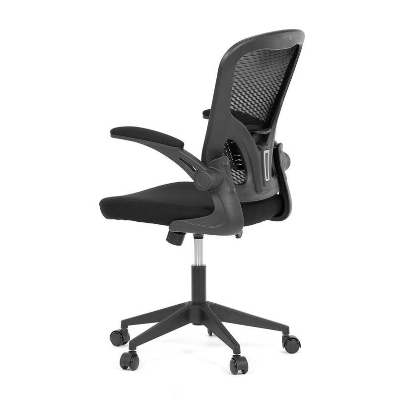 Autronic - Kancelářská židle, černý plast, černá látka, sklápěcí područky, kolečka pro tvrdé podlahy - KA-V317 BK