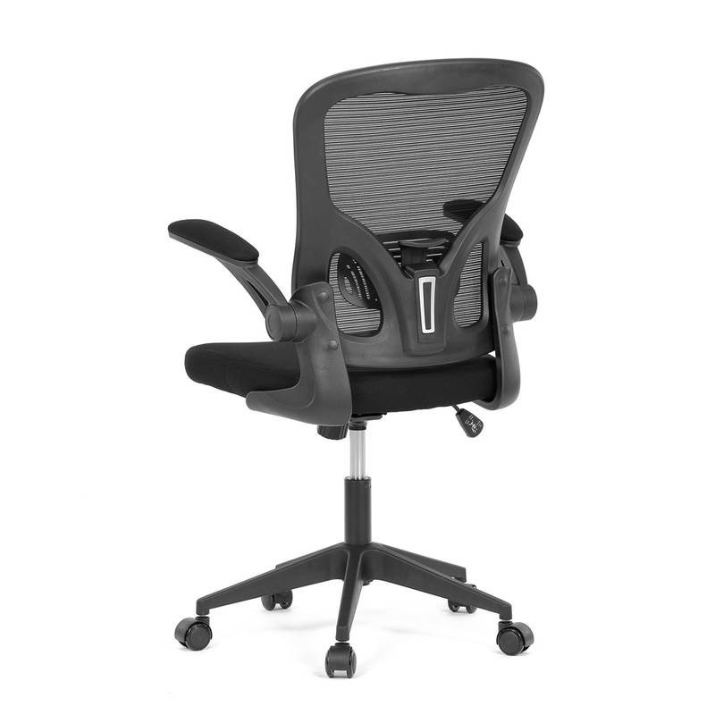 Autronic - Kancelářská židle, černý plast, černá látka, sklápěcí područky, kolečka pro tvrdé podlahy - KA-V317 BK
