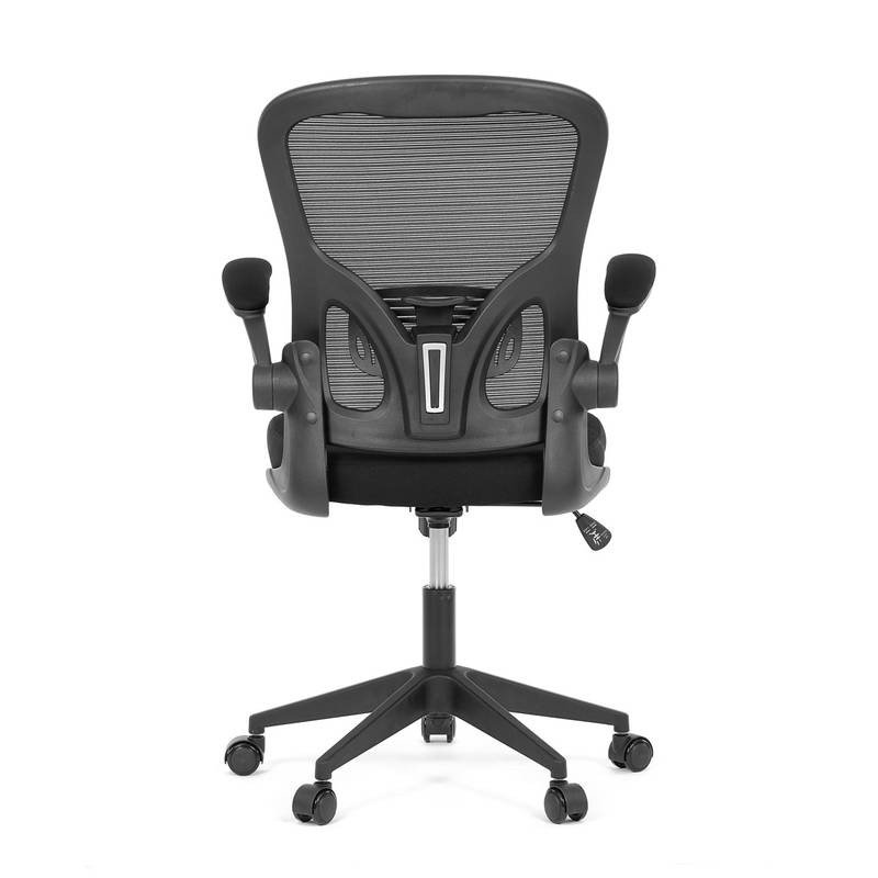 Autronic - Kancelářská židle, černý plast, černá látka, sklápěcí područky, kolečka pro tvrdé podlahy - KA-V317 BK