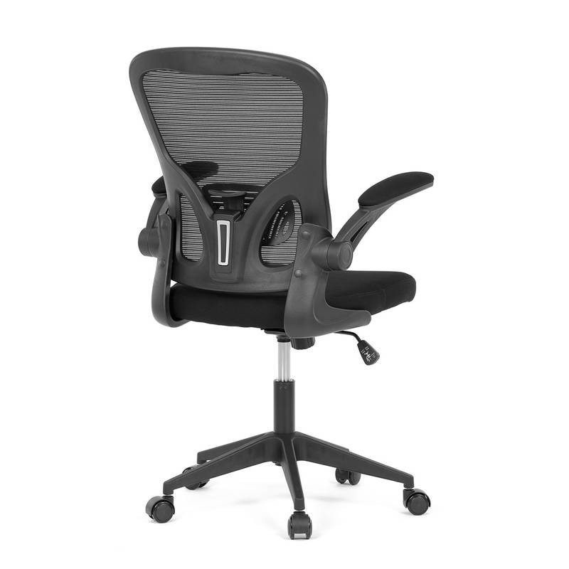 Autronic - Kancelářská židle, černý plast, černá látka, sklápěcí područky, kolečka pro tvrdé podlahy - KA-V317 BK