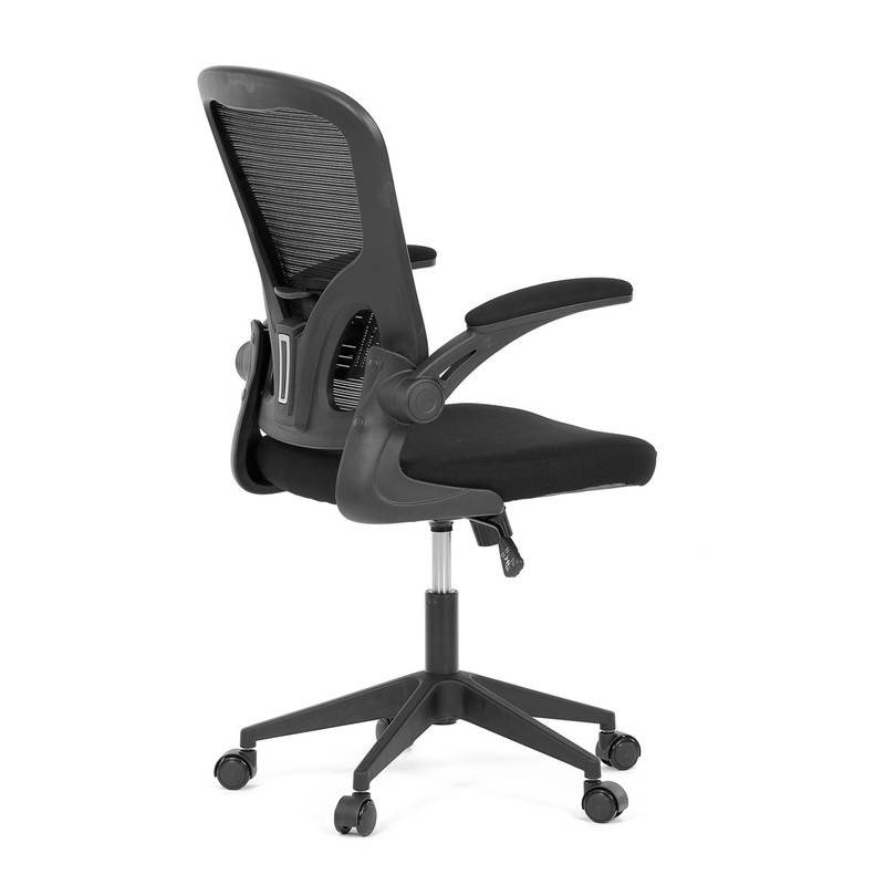 Autronic - Kancelářská židle, černý plast, černá látka, sklápěcí područky, kolečka pro tvrdé podlahy - KA-V317 BK