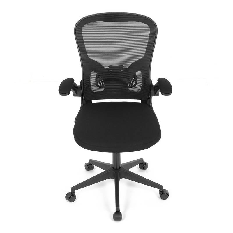 Autronic - Kancelářská židle, černý plast, černá látka, sklápěcí područky, kolečka pro tvrdé podlahy - KA-V317 BK