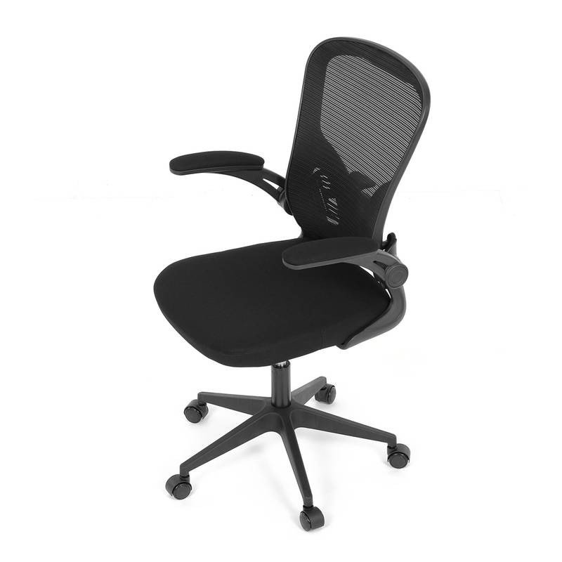 Autronic - Kancelářská židle, černý plast, černá látka, sklápěcí područky, kolečka pro tvrdé podlahy - KA-V317 BK
