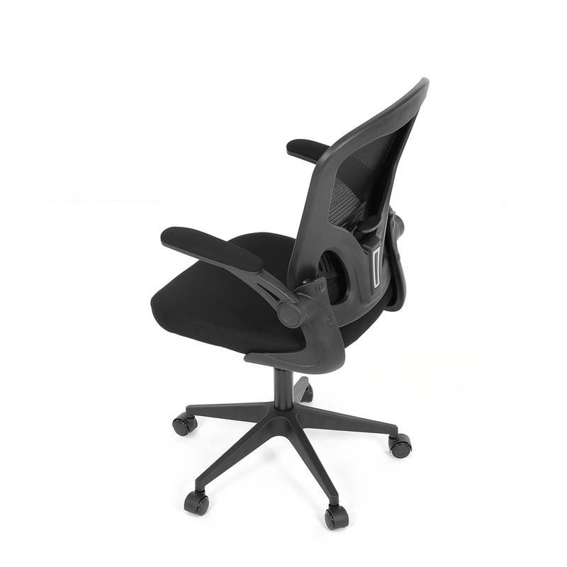 Autronic - Kancelářská židle, černý plast, černá látka, sklápěcí područky, kolečka pro tvrdé podlahy - KA-V317 BK