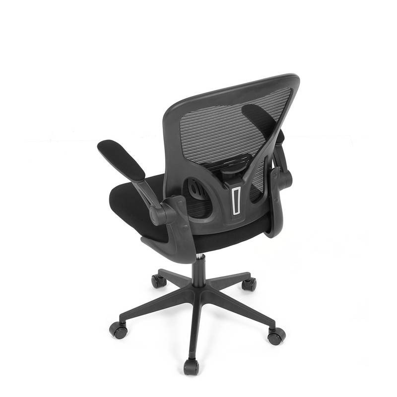 Autronic - Kancelářská židle, černý plast, černá látka, sklápěcí područky, kolečka pro tvrdé podlahy - KA-V317 BK
