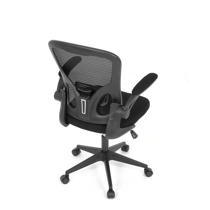 Autronic - Kancelářská židle, černý plast, černá látka, sklápěcí područky, kolečka pro tvrdé podlahy - KA-V317 BK