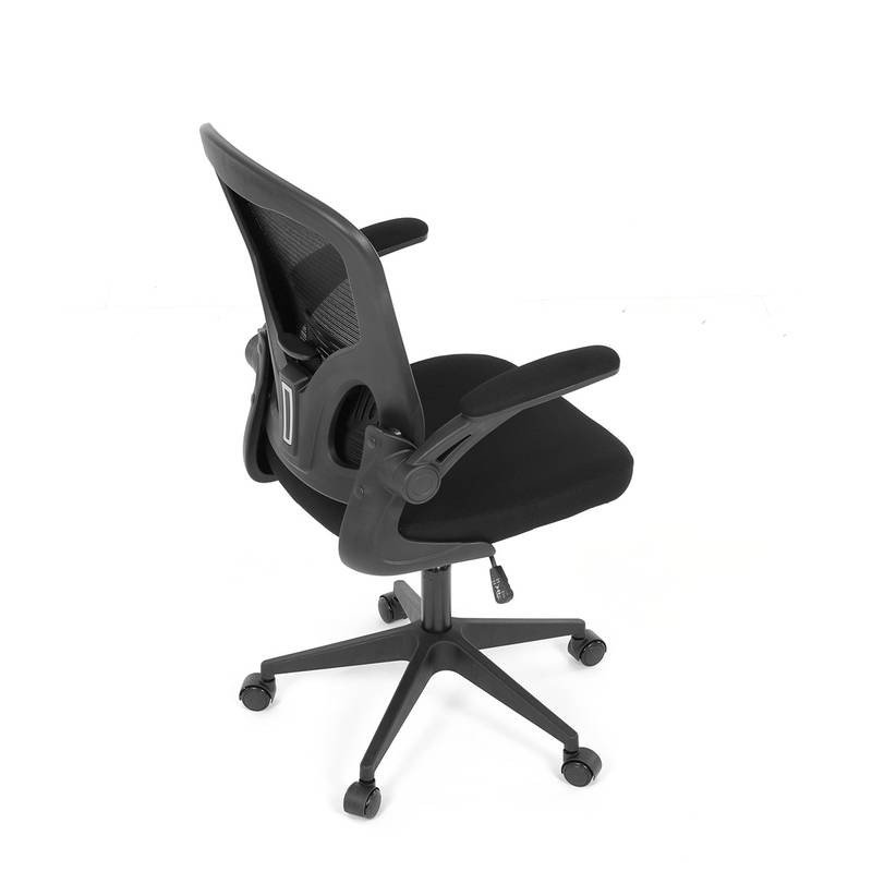 Autronic - Kancelářská židle, černý plast, černá látka, sklápěcí područky, kolečka pro tvrdé podlahy - KA-V317 BK