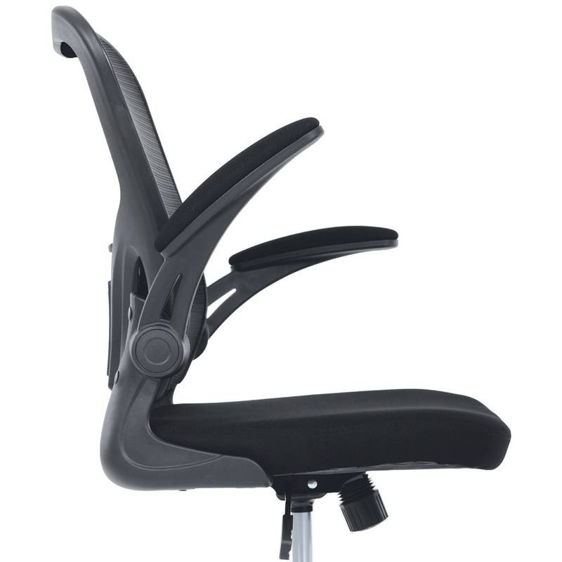 Autronic - Kancelářská židle, černý plast, černá látka, sklápěcí područky, kolečka pro tvrdé podlahy - KA-V317 BK