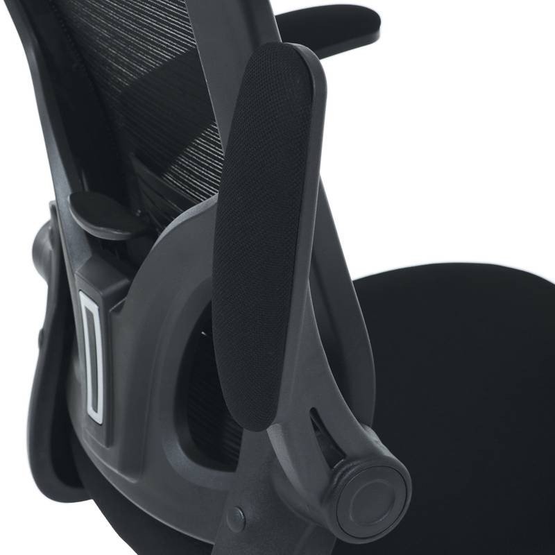 Autronic - Kancelářská židle, černý plast, černá látka, sklápěcí područky, kolečka pro tvrdé podlahy - KA-V317 BK