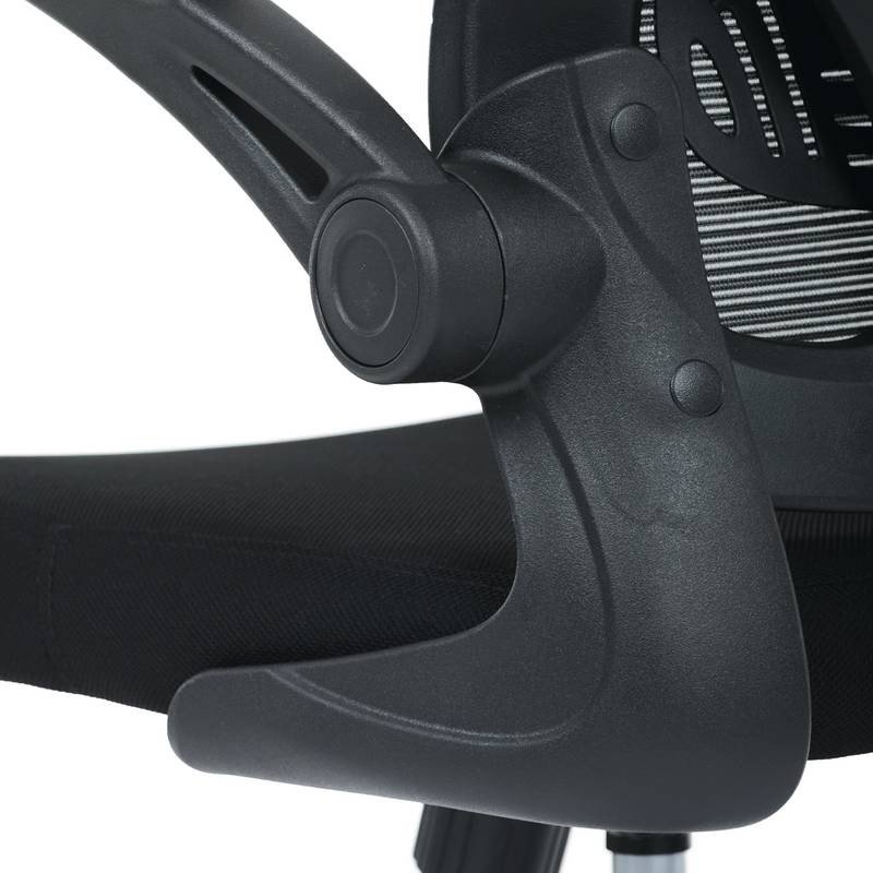Autronic - Kancelářská židle, černý plast, černá látka, sklápěcí područky, kolečka pro tvrdé podlahy - KA-V317 BK