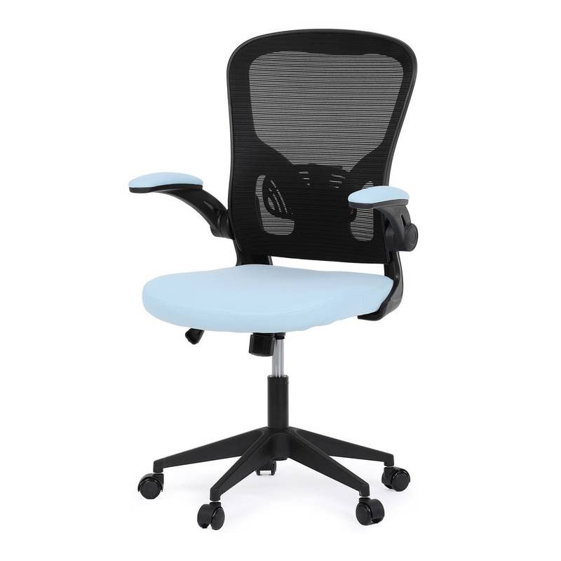 Autronic - Kancelářská židle, černý plast, modrá látka, sklápěcí područky, kolečka pro tvrdé podlahy - KA-V317 BLU