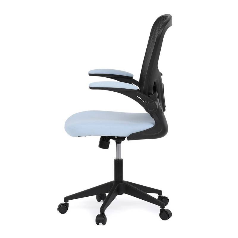 Autronic - Kancelářská židle, černý plast, modrá látka, sklápěcí područky, kolečka pro tvrdé podlahy - KA-V317 BLU
