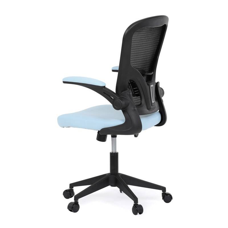 Autronic - Kancelářská židle, černý plast, modrá látka, sklápěcí područky, kolečka pro tvrdé podlahy - KA-V317 BLU