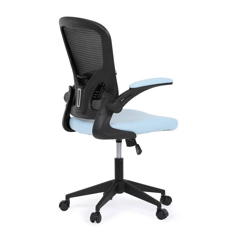 Autronic - Kancelářská židle, černý plast, modrá látka, sklápěcí područky, kolečka pro tvrdé podlahy - KA-V317 BLU