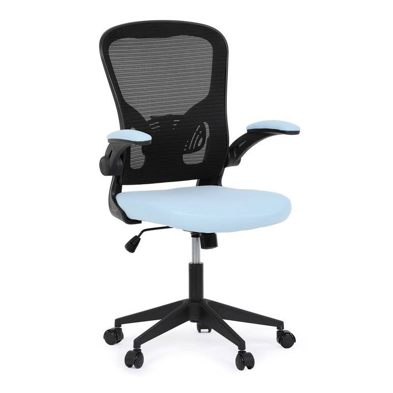 Autronic - Kancelářská židle, černý plast, modrá látka, sklápěcí područky, kolečka pro tvrdé podlahy - KA-V317 BLU
