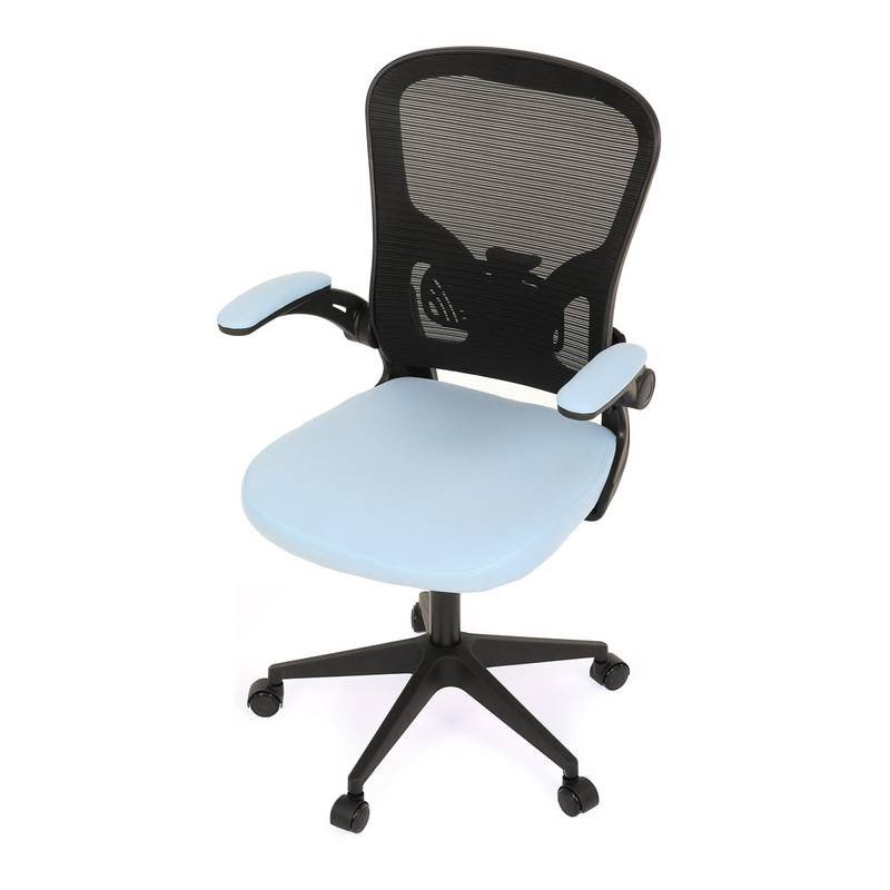 Autronic - Kancelářská židle, černý plast, modrá látka, sklápěcí područky, kolečka pro tvrdé podlahy - KA-V317 BLU