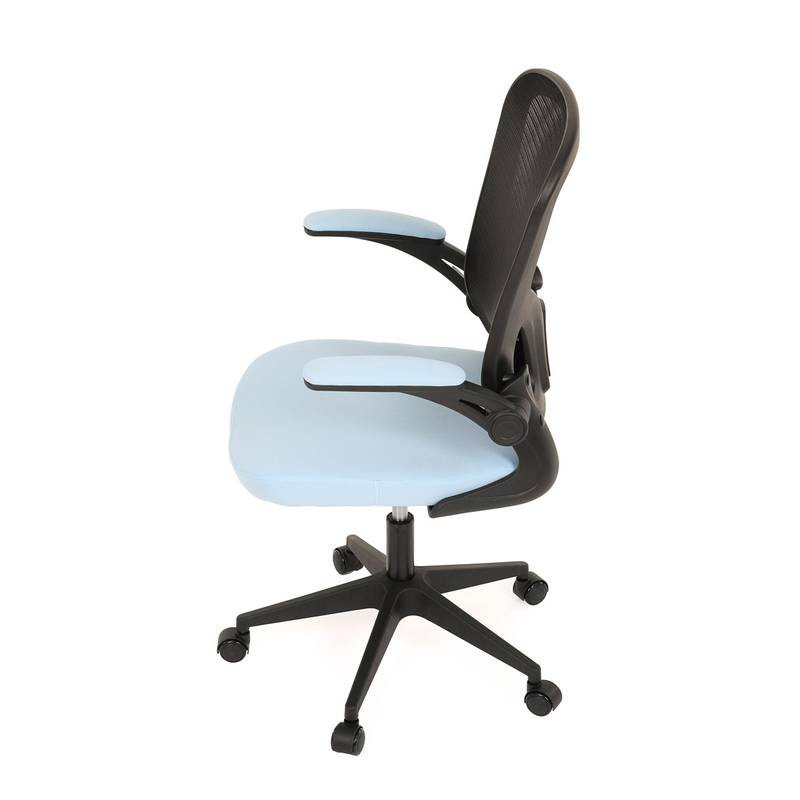 Autronic - Kancelářská židle, černý plast, modrá látka, sklápěcí područky, kolečka pro tvrdé podlahy - KA-V317 BLU