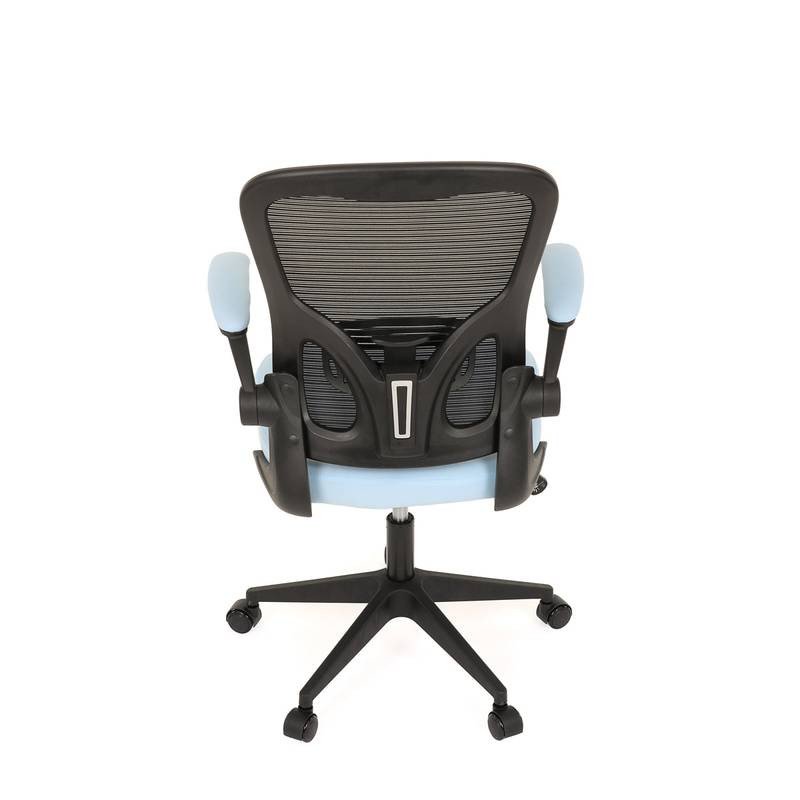 Autronic - Kancelářská židle, černý plast, modrá látka, sklápěcí područky, kolečka pro tvrdé podlahy - KA-V317 BLU