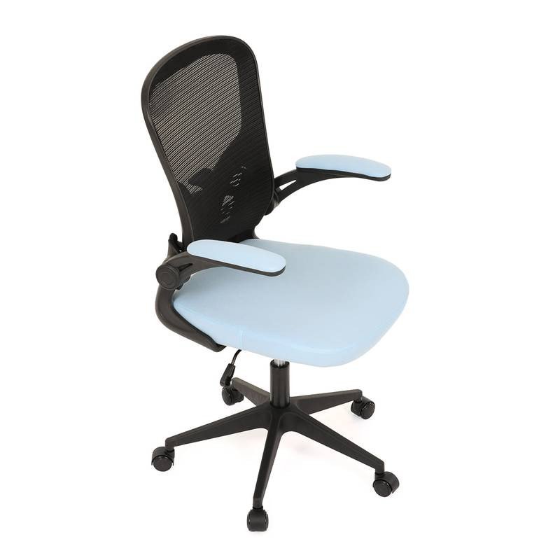 Autronic - Kancelářská židle, černý plast, modrá látka, sklápěcí područky, kolečka pro tvrdé podlahy - KA-V317 BLU