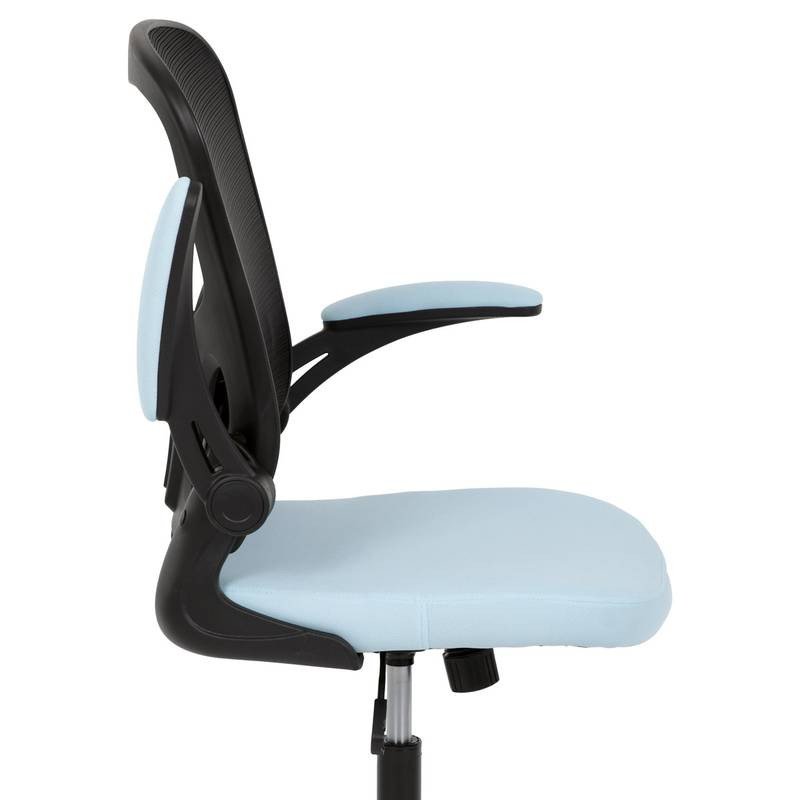 Autronic - Kancelářská židle, černý plast, modrá látka, sklápěcí područky, kolečka pro tvrdé podlahy - KA-V317 BLU