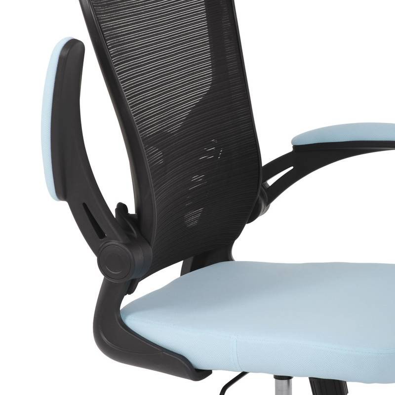 Autronic - Kancelářská židle, černý plast, modrá látka, sklápěcí područky, kolečka pro tvrdé podlahy - KA-V317 BLU