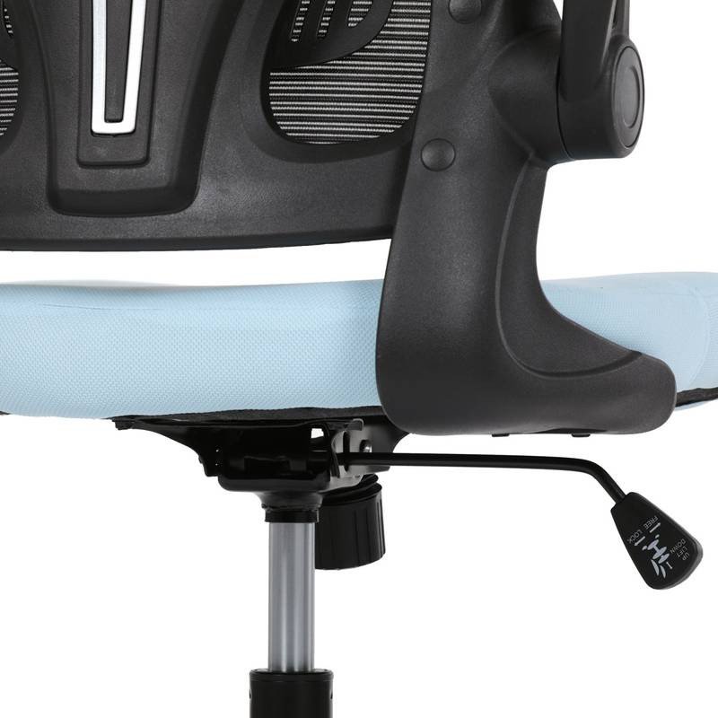Autronic - Kancelářská židle, černý plast, modrá látka, sklápěcí područky, kolečka pro tvrdé podlahy - KA-V317 BLU