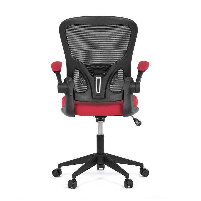 Autronic - Kancelářská židle, černý plast, červená látka, sklápěcí područky, kolečka pro tvrdé podlahy - KA-V317 