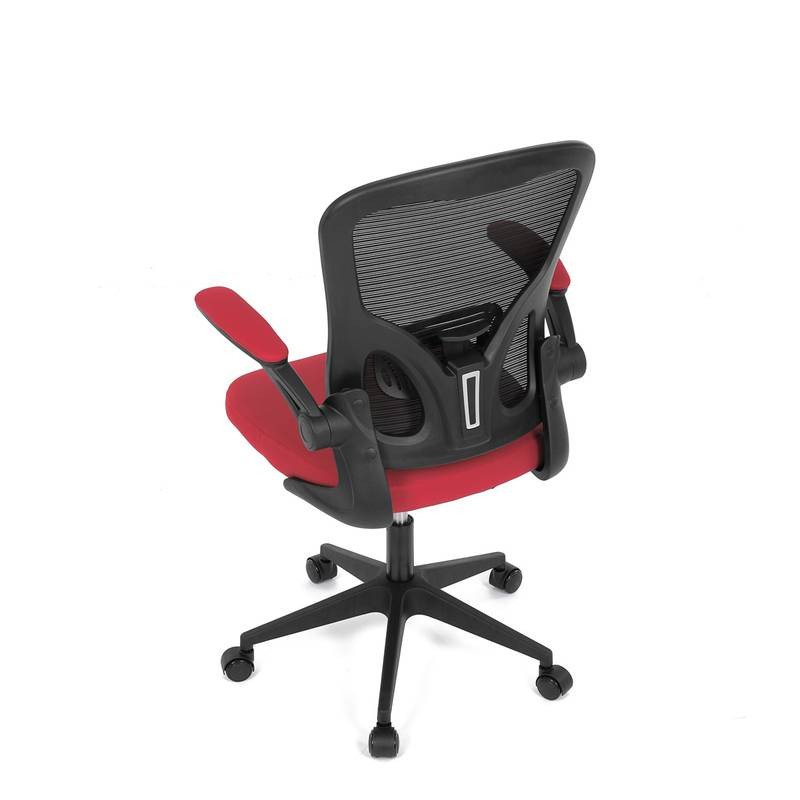 Autronic - Kancelářská židle, černý plast, červená látka, sklápěcí područky, kolečka pro tvrdé podlahy - KA-V317 