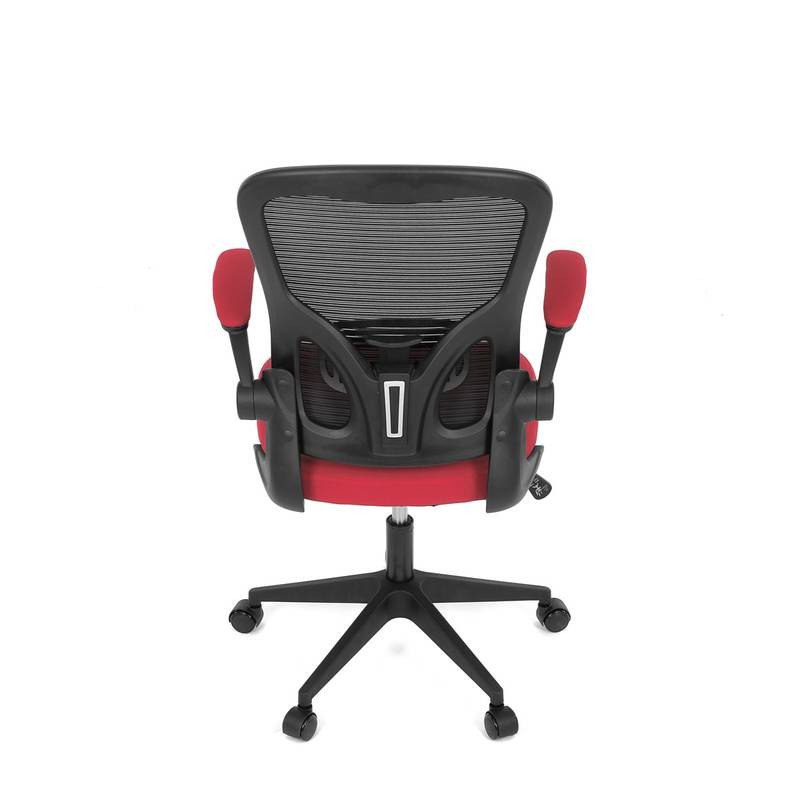 Autronic - Kancelářská židle, černý plast, červená látka, sklápěcí područky, kolečka pro tvrdé podlahy - KA-V317 