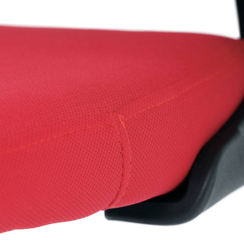 Autronic - Kancelářská židle, černý plast, červená látka, sklápěcí područky, kolečka pro tvrdé podlahy - KA-V317 