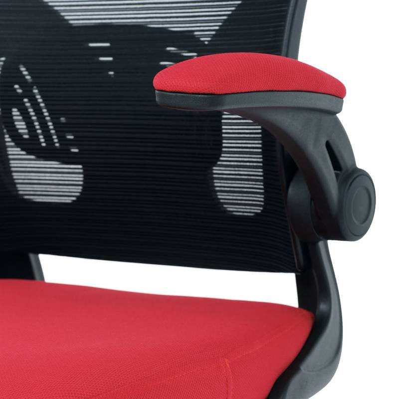 Autronic - Kancelářská židle, černý plast, červená látka, sklápěcí područky, kolečka pro tvrdé podlahy - KA-V317 