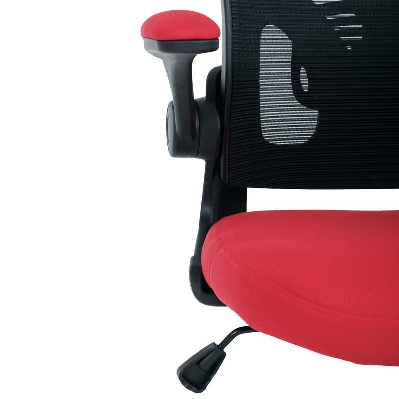 Autronic - Kancelářská židle, černý plast, červená látka, sklápěcí područky, kolečka pro tvrdé podlahy - KA-V317 