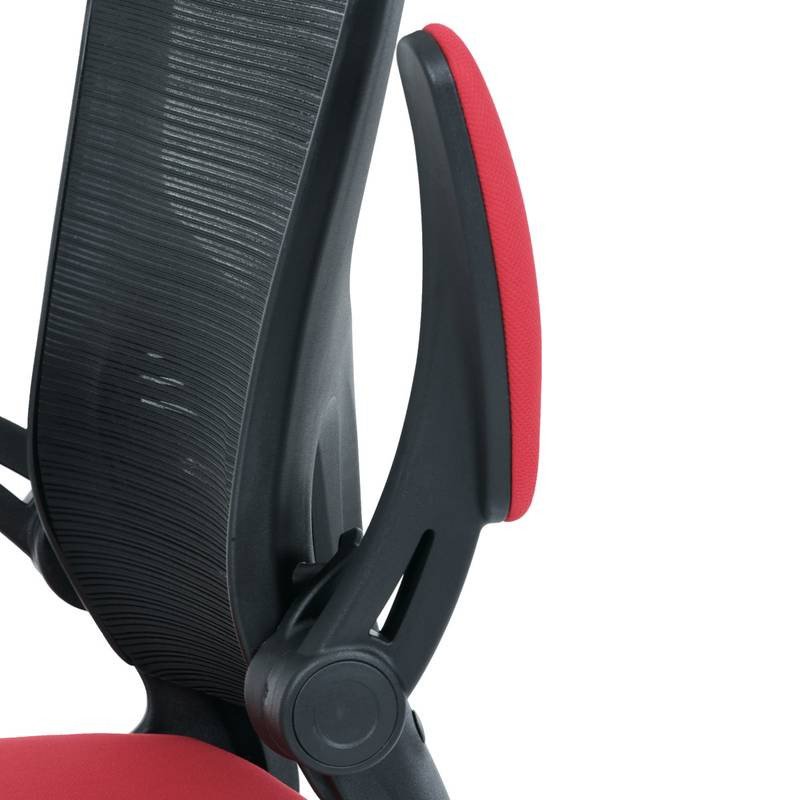 Autronic - Kancelářská židle, černý plast, červená látka, sklápěcí područky, kolečka pro tvrdé podlahy - KA-V317 