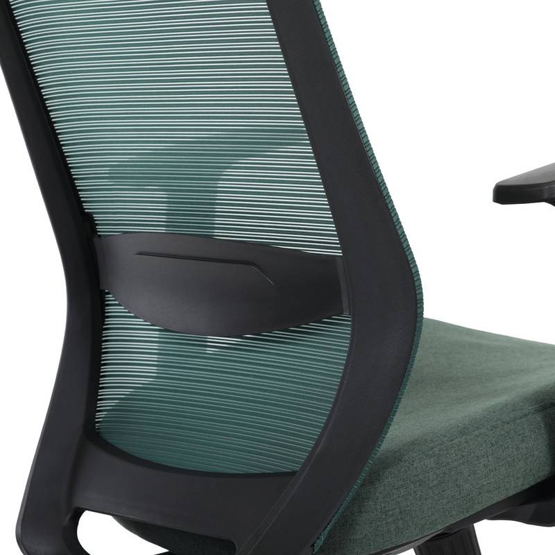 Autronic - Židle kancelářská, zelená MESH síťovina, zelená látka, plastový kříž, synchronní mechanismus, kolečka 